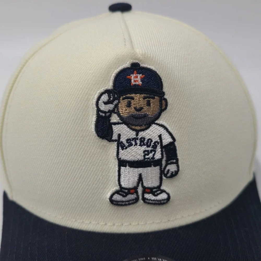 Child Houston Astros Hat Snapback New Era 9Forty Cream Blue MLB Jose Altuve Boys